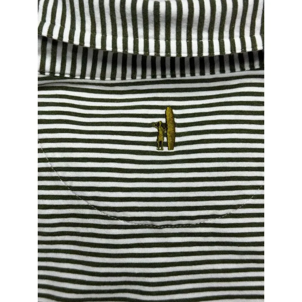 Johnnie-O Men's Short Sleeve Oakland A's Green Striped Polo Shirt - Size M* - Picture 4 of 5